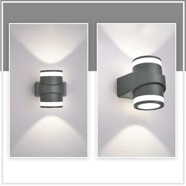 Detailed shots of LED Diecast Aluminium Double Direction Wall Lamp 2x7W 4000K Cool White IP54 Black | TEKLED 182-03363