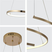 Detailed shots of LED Spiral Gold Finishing 30W CCT Change Dimmable Contemporary Nordic Scandinavian Pendant Ceiling Light with Remote Control | TEKLED 154-17268