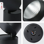 Detailed shots of LED Surface-Recesssed Rotatable Downlight H-160 20W Cool White 4000K Black | TEKLED 174-03696