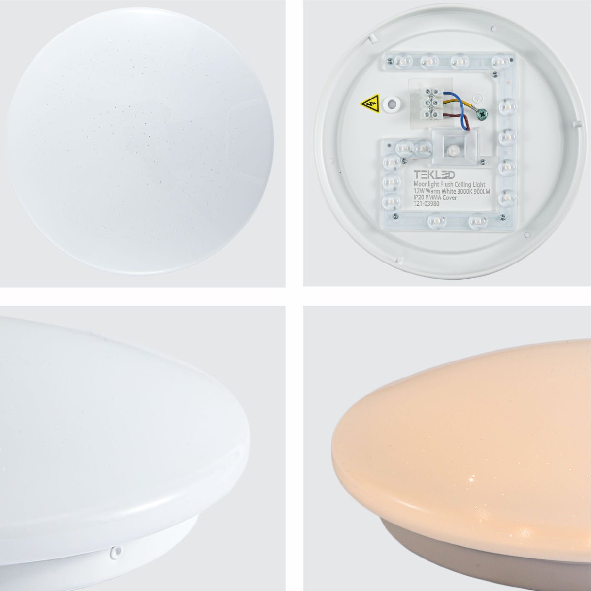 Detailed shots of Moonlight Flush Ceiling Light 12W Warm White Cool White Cool Daylight 900LM IP20 non-yellowing PMMA Cover | TEKLED 121-03980