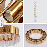 Detailed shots of Octagon Crystal Gold Metal Chandelier D600 with 8xE14 Fitting | TEKLED 156-19576