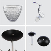 Detailed shots of Textured Clear Cone Glass Chrome Semi Flush Ceiling Light | TEKLED 159-17762