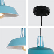 Detailed shots of Turquoise Metal Step Pendant Ceiling Light with E27 | TEKLED 150-18110