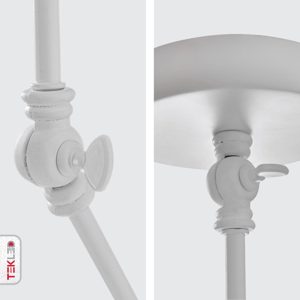 Detailed shots of White Metal Hinged Funnel Ceiling Light with E27 Fitting | TEKLED 159-17042