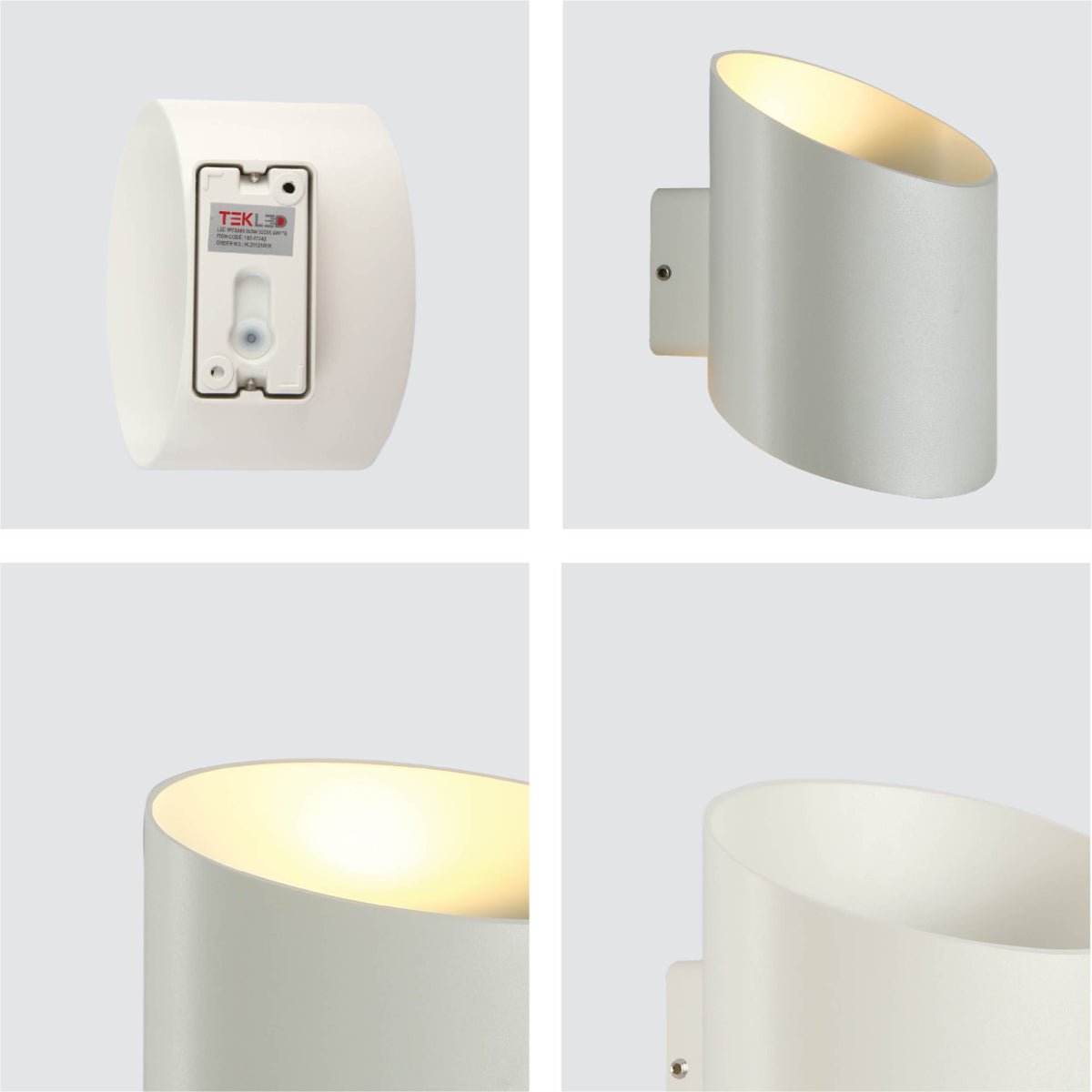 Detailed shots of White Oblique Cylinder Up Down Outdoor Modern LED Wall Light | TEKLED 182-03382