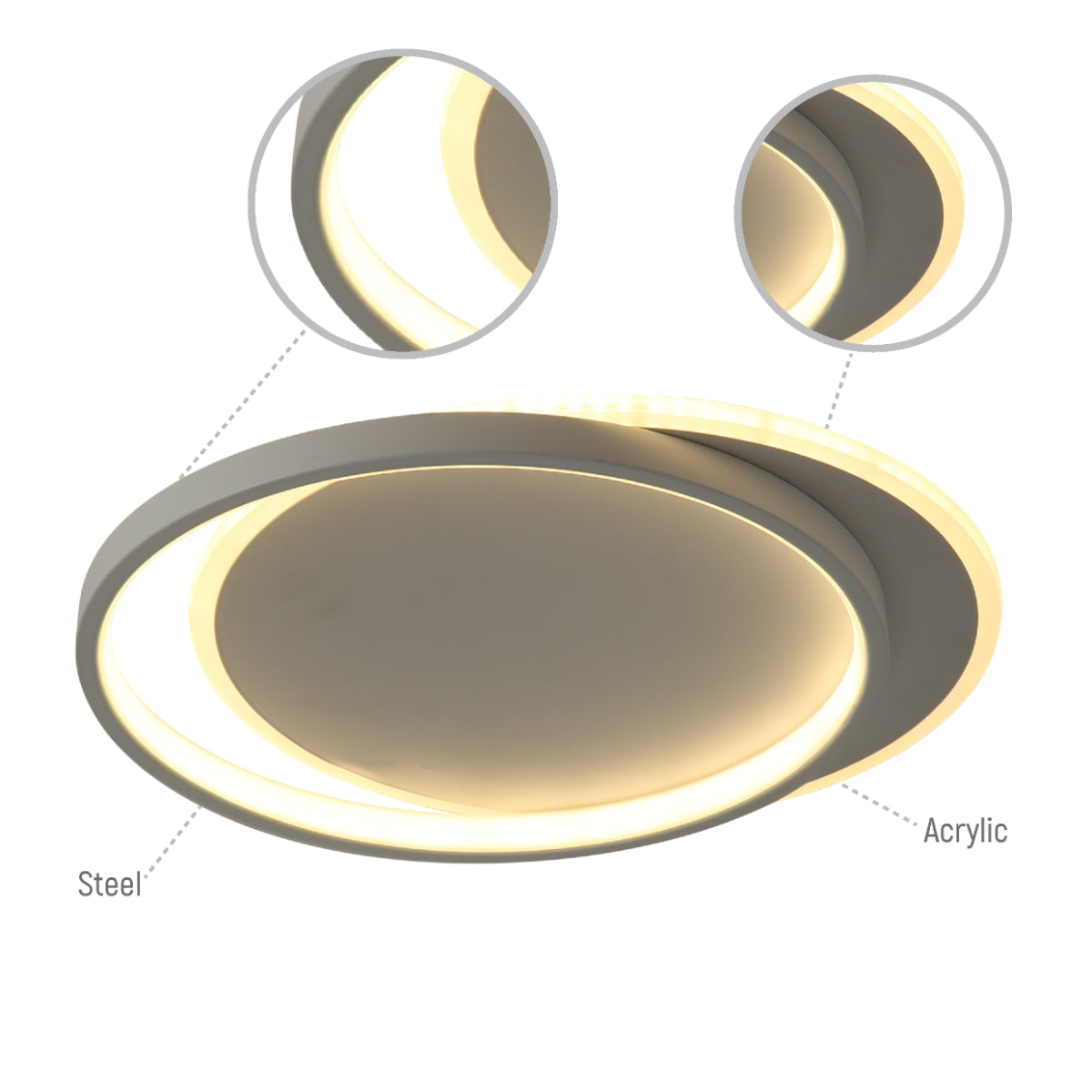 Lighting properties of Dual-Ring LED Flush Ceiling Light 159-18101