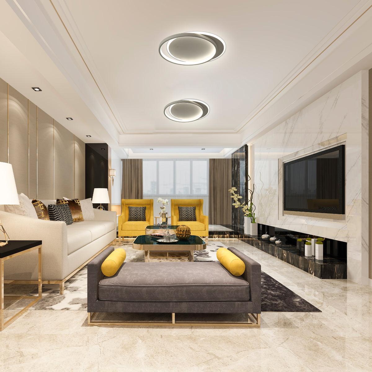 Where to use Dual-Ring LED Flush Ceiling Light 159-18101