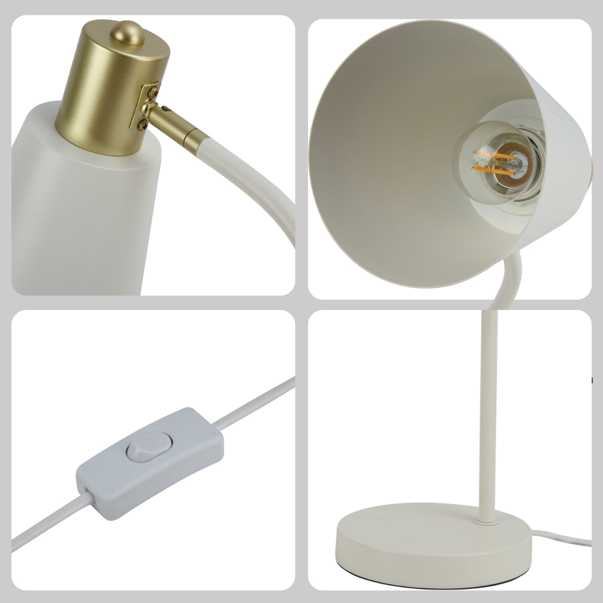 Lighting properties of Elegance Curve E27 Desk Lamp 130-03712