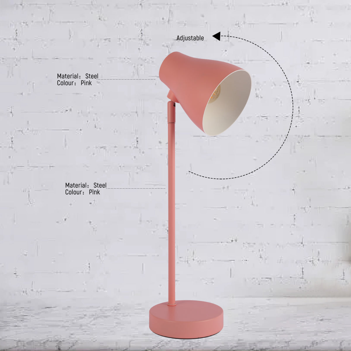 Technical specs of Elegant Rotatable Desk Lamp in Assorted Colors 130-03656