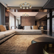 Interior application of Elegant Wishbone Chrome & Smoky Glass Semi Flush Ceiling Light | TEKLED 159-17992