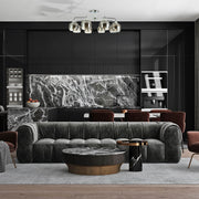 Living room kitchen bedroom use of Elegant Wishbone Chrome & Smoky Glass Semi Flush Ceiling Light | TEKLED 159-17992