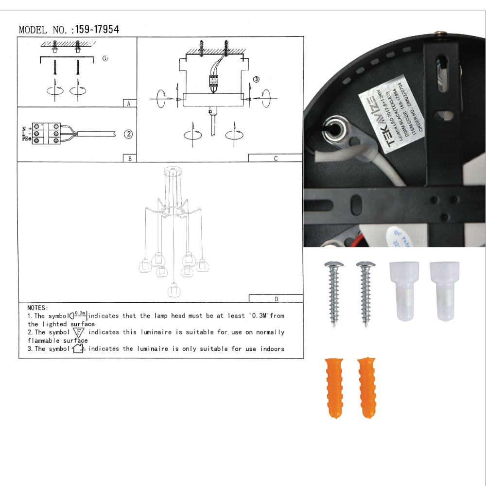 User manual for Eleganza Lumina Adjustable LED Chandeliers | TEKLED 159-17954