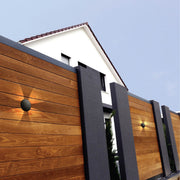 Outdoor usage of Black Compass 4 Way Outdoor Modern LED Wall Light | TEKLED 183-03310