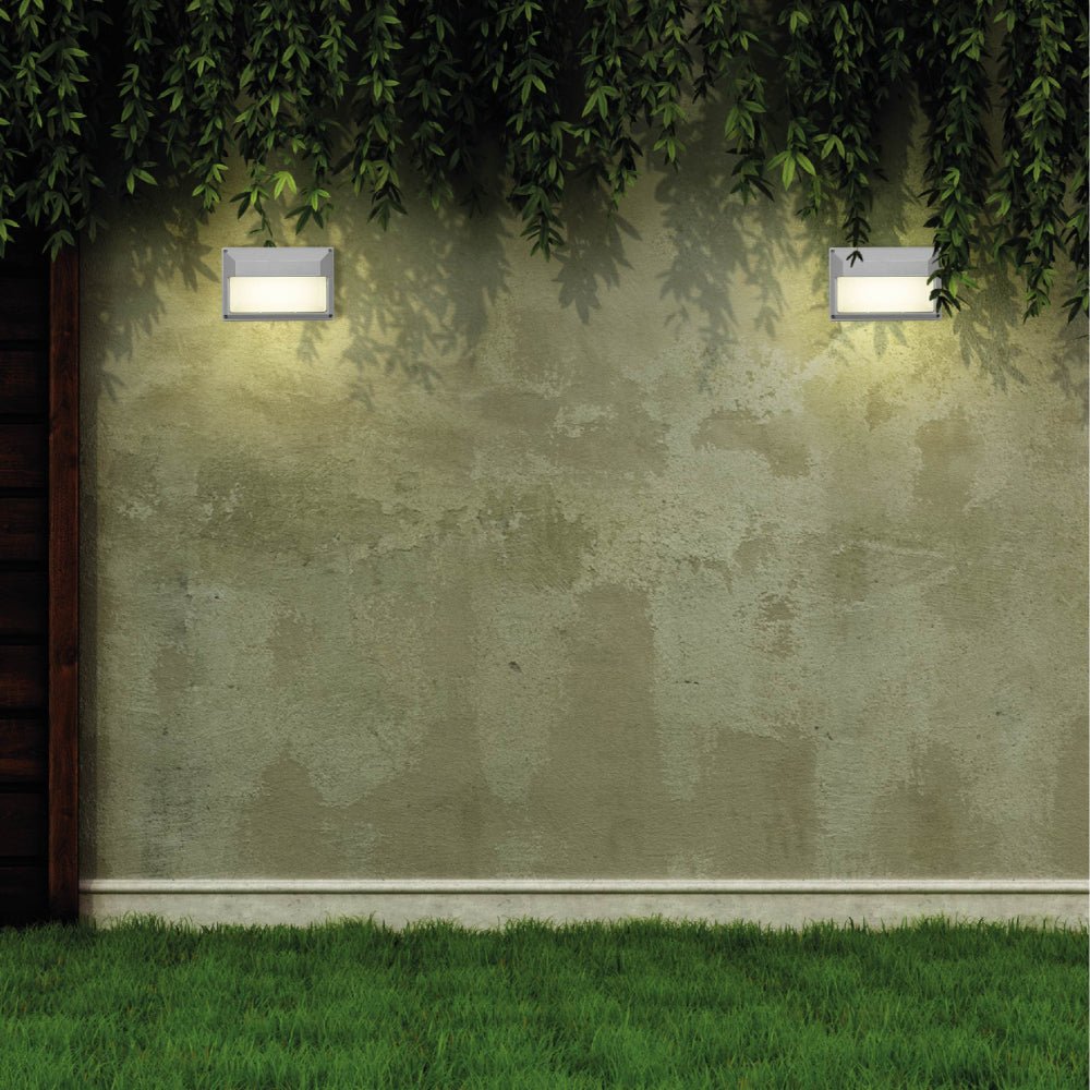 Outdoor usage of LED Diecast Aluminium Rectangle Half Wall Lamp 20W Cool White 4000K IP54 Grey | TEKLED 182-03359