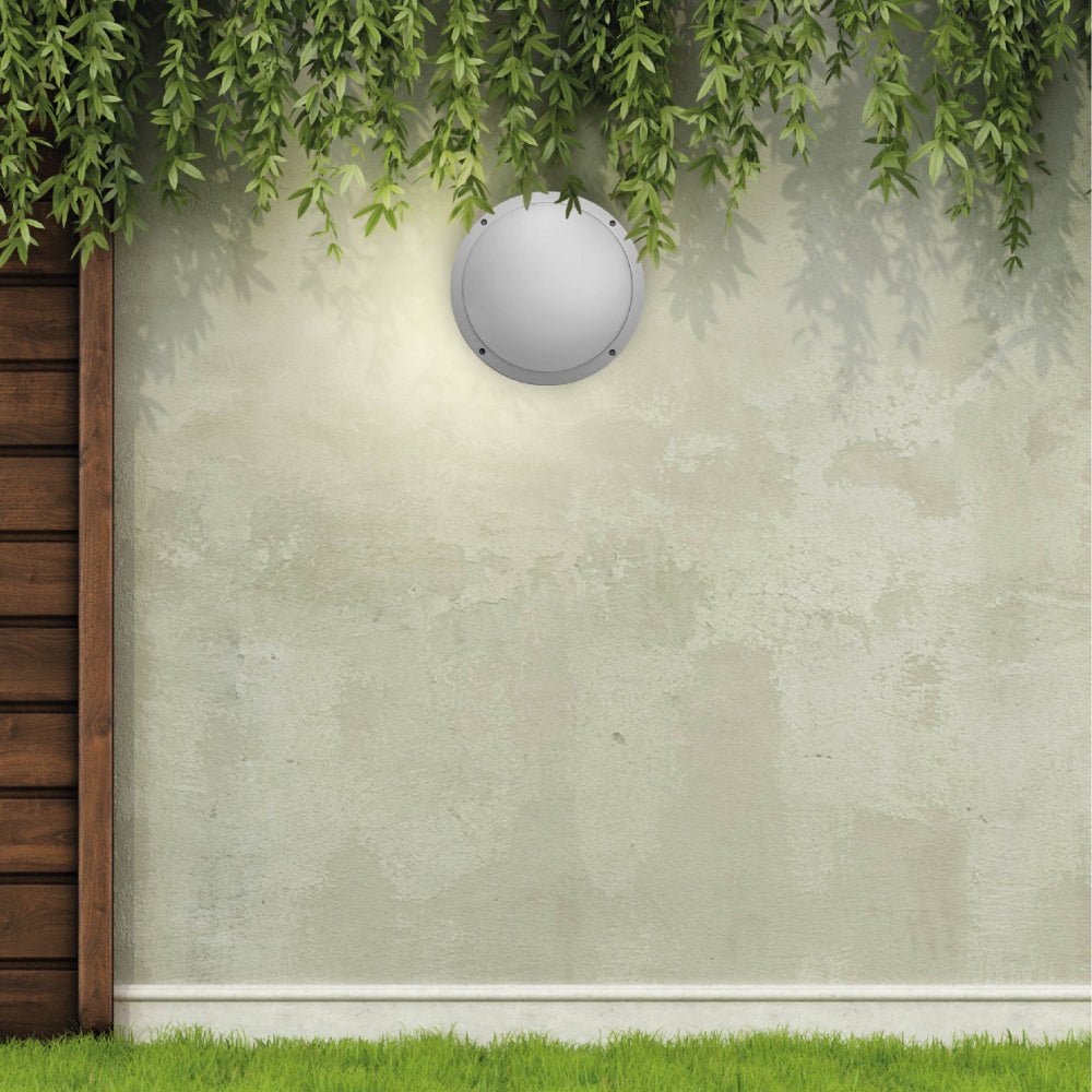Outdoor usage of LED Diecast Aluminium Round Wall Lamp 20W Cool White 4000K IP54 Grey 275mm | TEKLED 182-03360