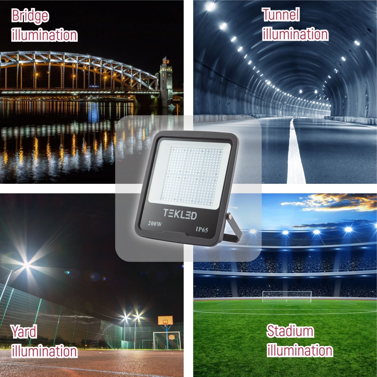 Outdoor application samples for LED Floodlight SMD 3030 Uk 200W Cool White 4000K IP65