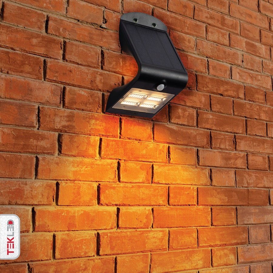 exterior application of Solar LED Butterfly Wall Light Warm White 3.2W Black | TEKLED 181-03416