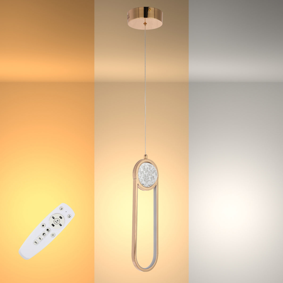 Main image of Farrah Moon Pearl LED Pendant Light Gold 159-18118