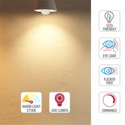 Light specs of  led dimmable filament bulb edison st64 e27 edison screw 6w 600lm warm white 2700k clear pack of 2
