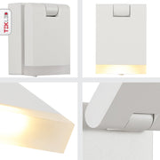 Detailed captures of Flat White Aluminium LED Swing Wall Light 5W Warm White