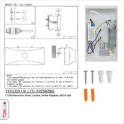 User manual and installation tools of Flat White Aluminium LED Wall Light 5W Warm White