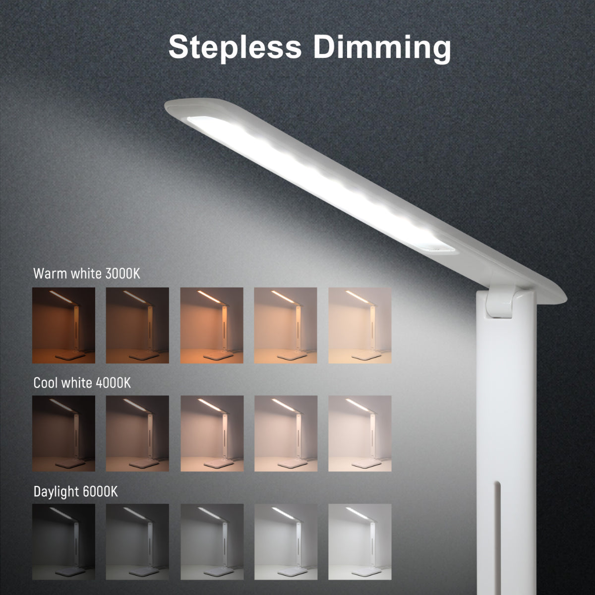 Lighting properties of Foldable LED Desk Lamp with USB Phone Charging Feature 130-03763