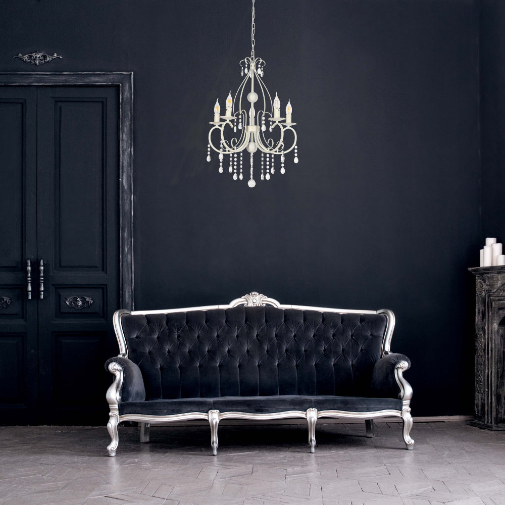 Living room kitchen bedroom use of Gallardos Minimal Chandelier Ceiling Light with Crystal Beads | TEKLED 152-171802
