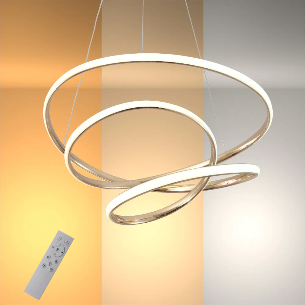 Main image of Geometric Elegance LED Ceiling Light Series | Trefoil & Helix Designs | Remote-Controlled Ambiance | TEKLED 159-17958