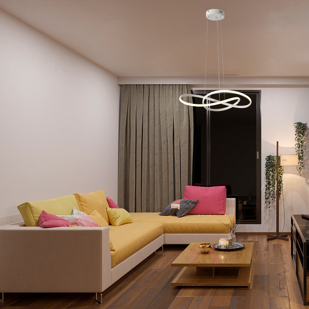Geometric Elegance LED Ceiling Light Series Trefoil Helix Designs Remote Controlled Ambiance