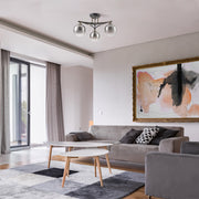 Interior use of Geometric Starburst Faded Smoky Grey Globe Black & Bronze Ceiling Light | TEKLED 159-179984