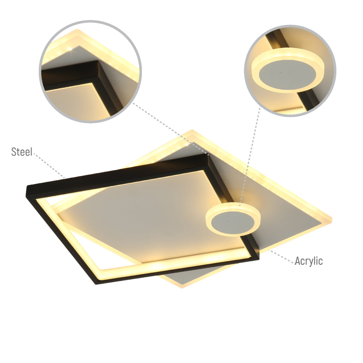 Lighting properties of Geometric Tri-Element LED Flush Ceiling Light 159-18111