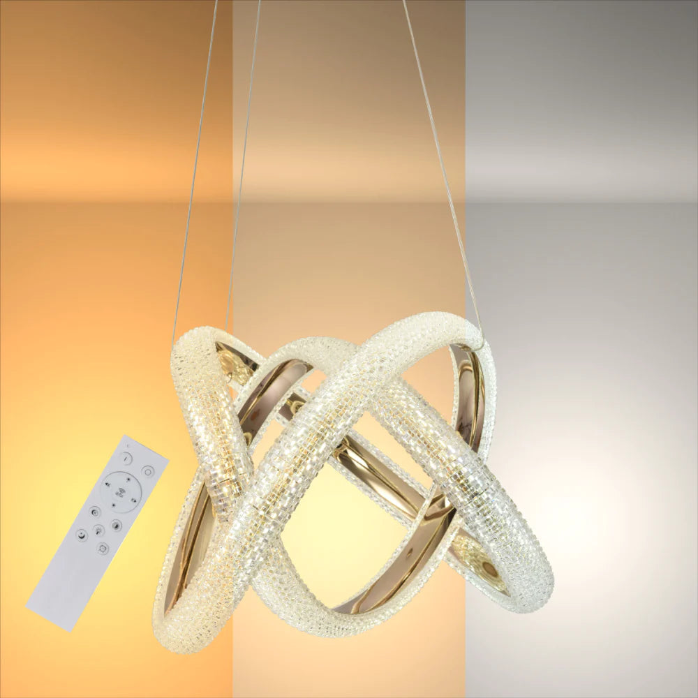 Main image of Glamour Rings & Spiral LED Ceiling Light Sculpture | TEKLED 159-17956