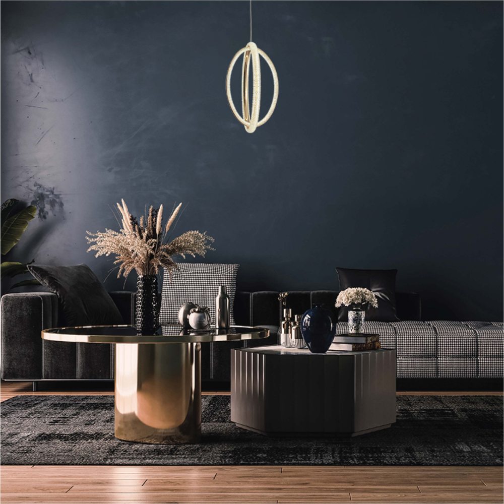 Interior use of Glamour Rings & Spiral LED Ceiling Light Sculpture | TEKLED 159-17960