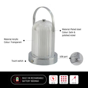 Close shots of Gleam Guard Rechargeable Lantern Lamp 130-03722