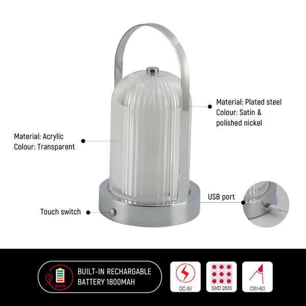 Close shots of Gleam Guard Rechargeable Lantern Lamp 130-03722