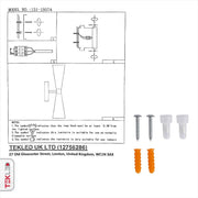 User manual and installation tools of Gold Aluminium Metal Body Black Cone Wall Light with 2xE27 Fitting