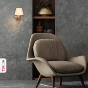 Indoor application ofGolden Metal Swing Arm Flaxen Frustum Wall Light with E27 Fitting
