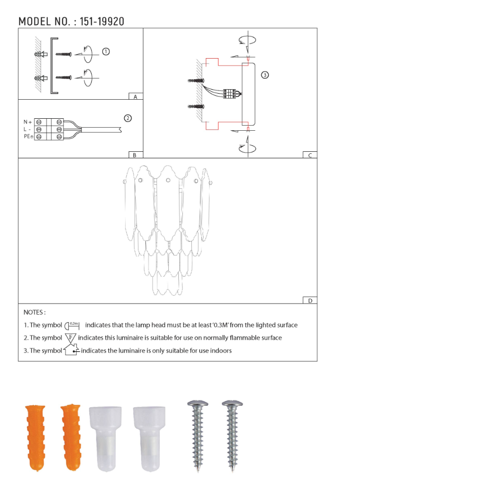 User manual for Golden Tiered Radiance with Alternating Crystal Hues Modern Wall Sconce Light | TEKLED 151-19920