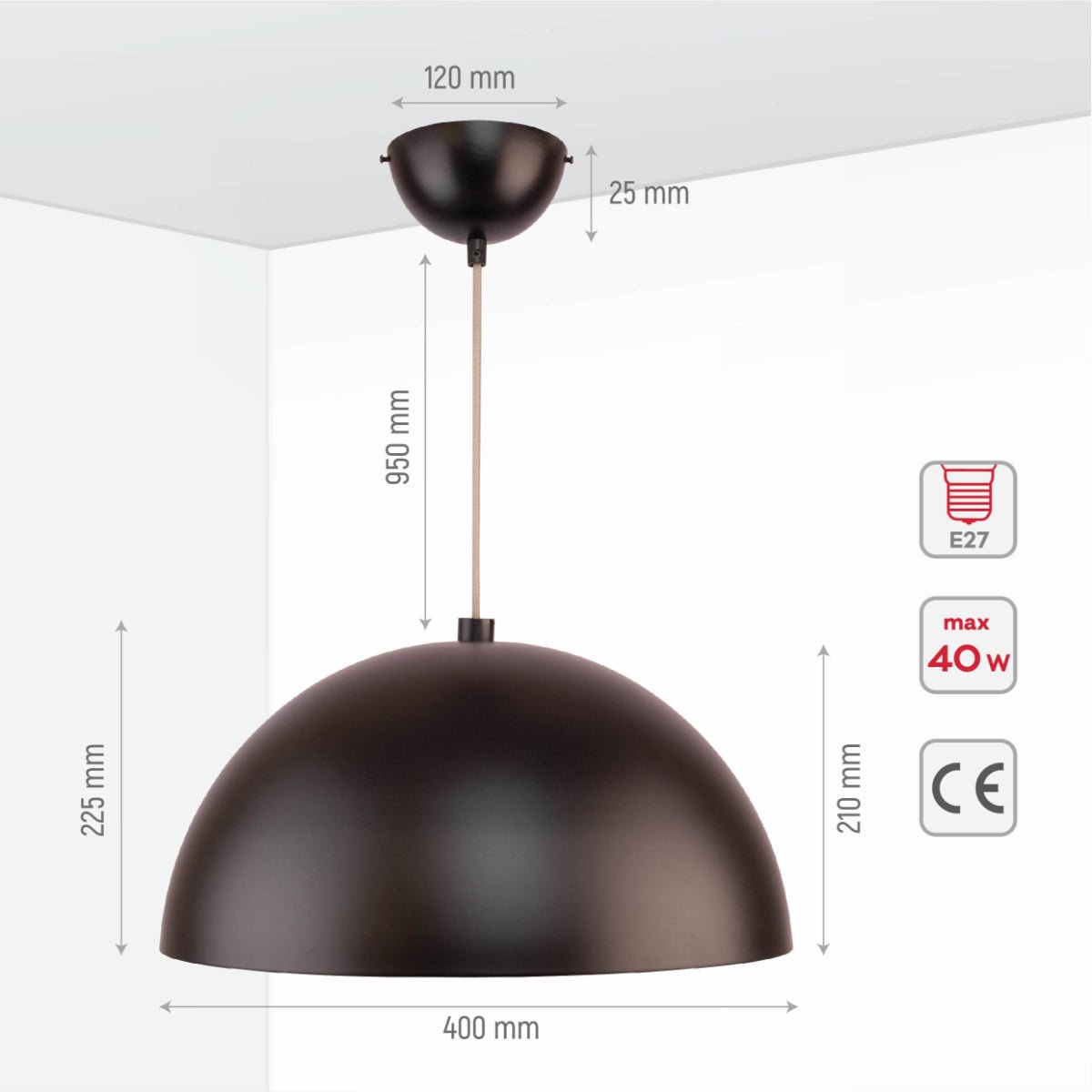 Dome pendant ceiling deals light