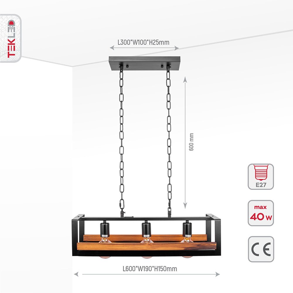 Black metal 2024 rectangle chandelier