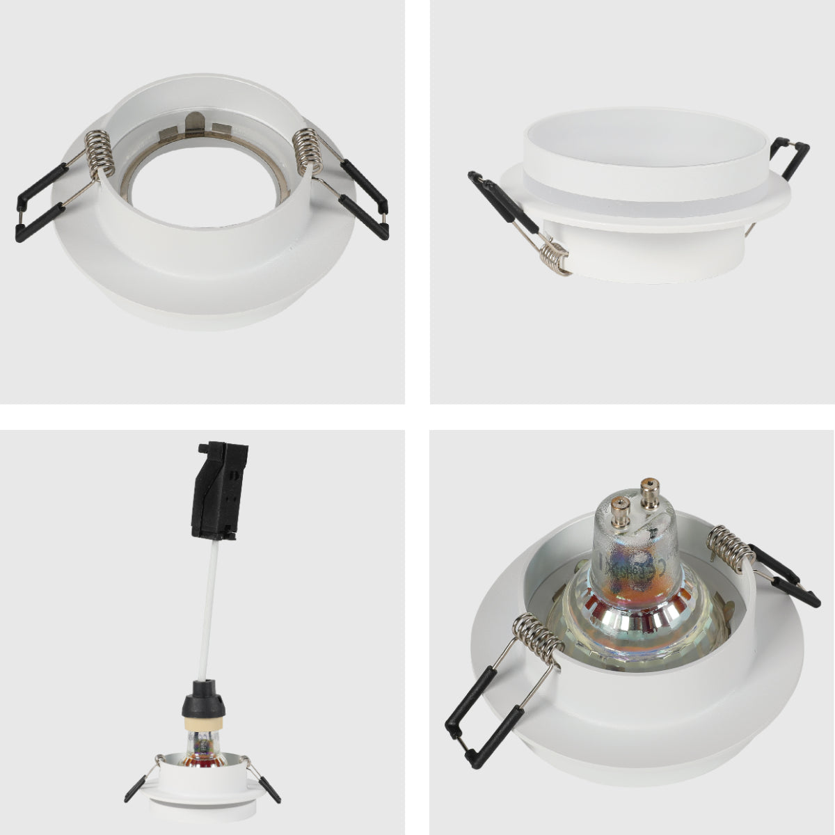 Close shots of GU10 Recessed Aluminium Downlight - Dual-Tone Acrylic with Color Matched Trim 143-04043