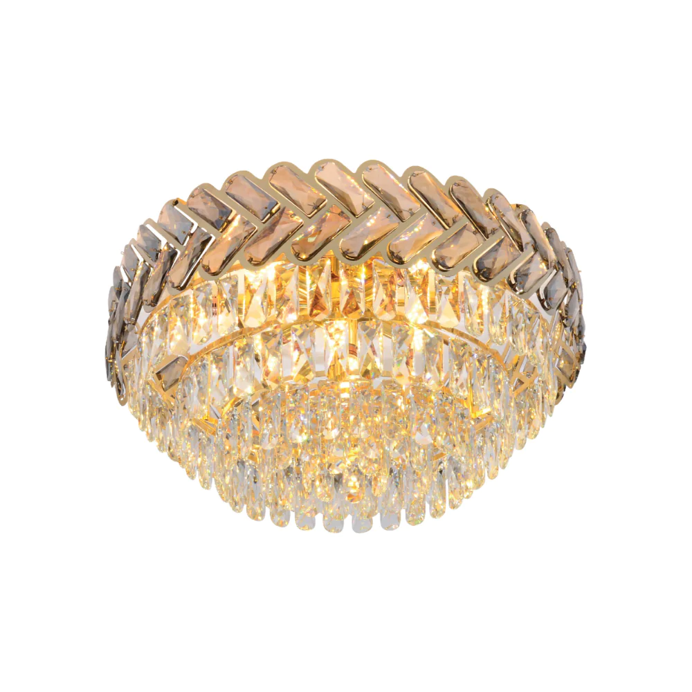 Main image of Herringbone Crystal Chandelier Ceiling Light Gold | TEKLED 159-17928