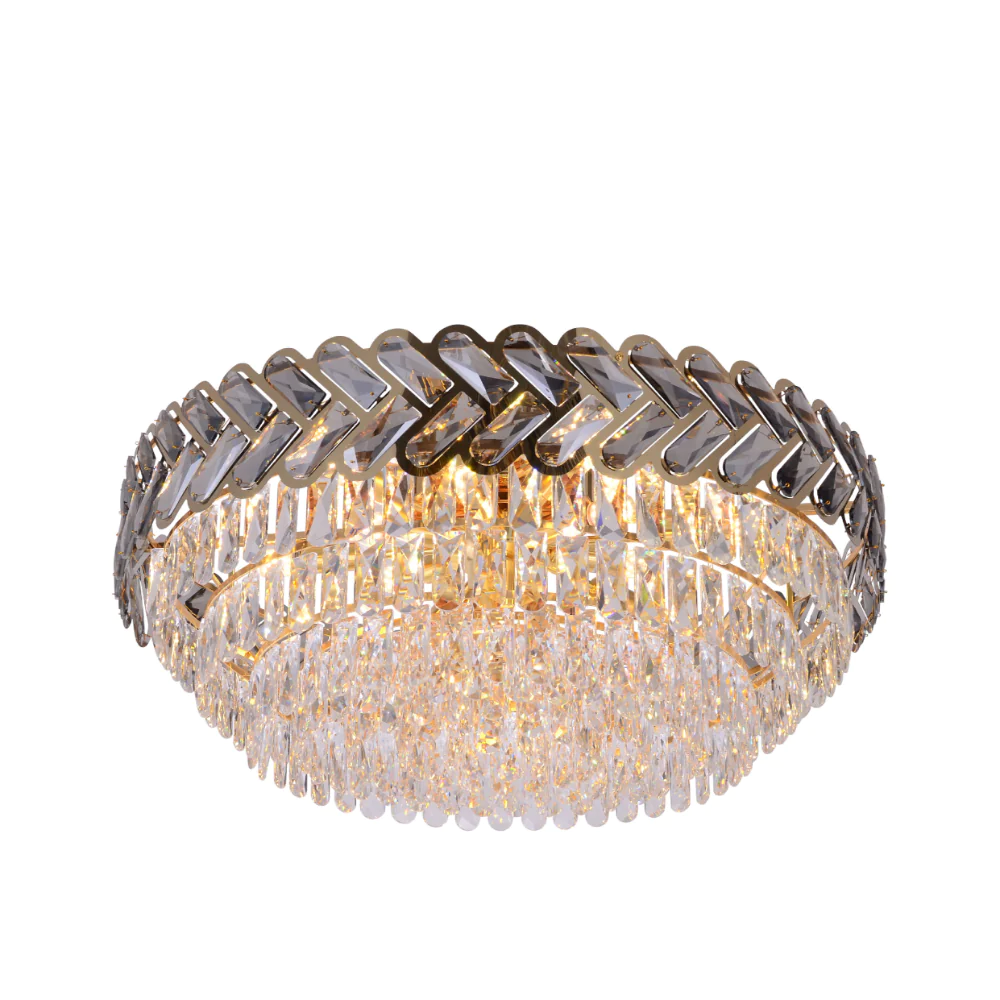 Main image of Herringbone Crystal Chandelier Ceiling Light Gold | TEKLED 159-17930