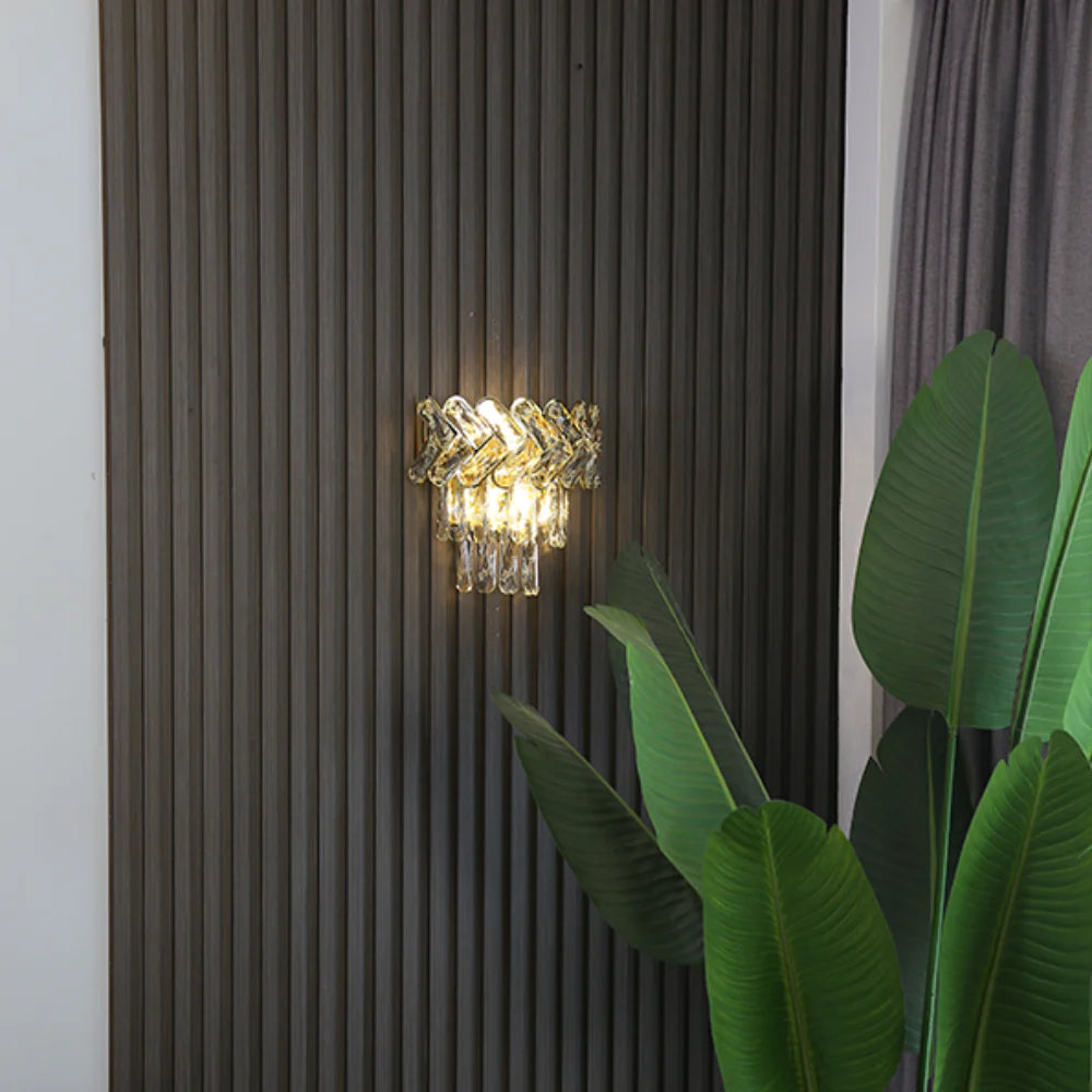 Living room kitchen bedroom use of Herringbone Crystal Chandelier Wall Light | TEKLED 151-19724