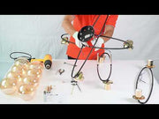 Amber Globe Glass Black Ellipse Metal Modern Semi Flush Ceiling Light E27