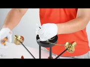 Opal Clear Amber Glass Globe Gold and Black Metal Semi Flush Ceiling Light E27