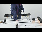 Amber Glass Black Metal Body Island Chandelier Ceiling Light 5xE27