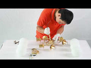 Gold Crescent Body Opal Globe Ceiling Light E27 Fittings