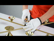 Gold Metal Sputnik Clear Globe Glass Chandelier Ceiling Light 12xG9 Fittings
