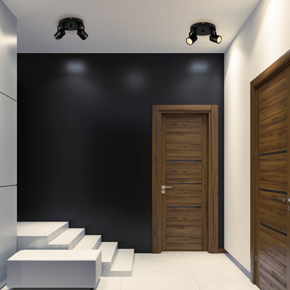 More interior usage of 2 Way Mane Tray Spotlight with GU10 Fitting Black | TEKLED 172-03074